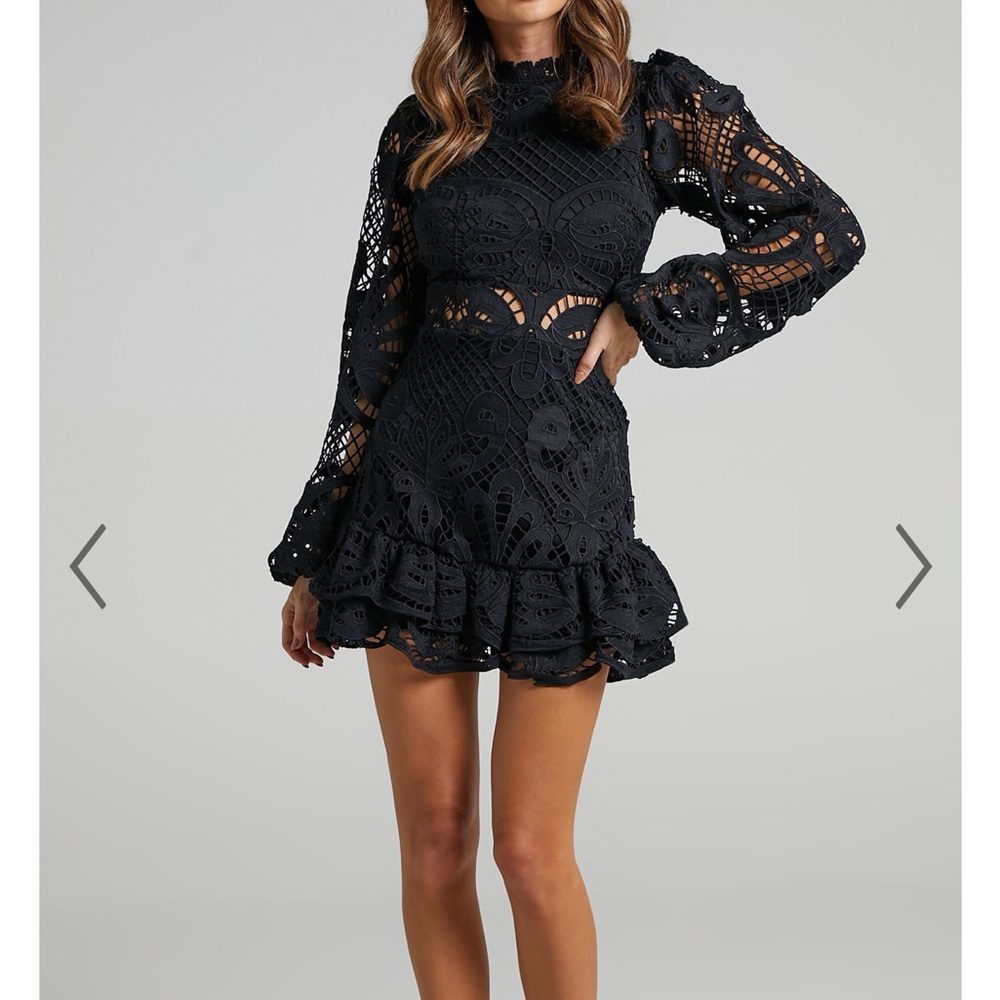 Showpo Kiss Me Now Dress, Black Size 8 NWT